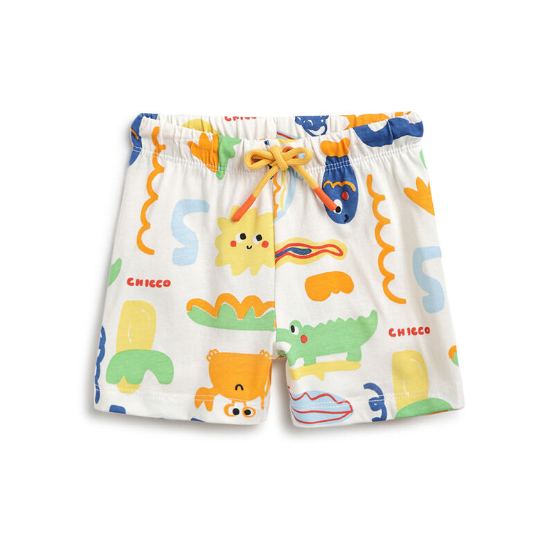 Boys Natural Printed Singlet with Short Pants image number 2